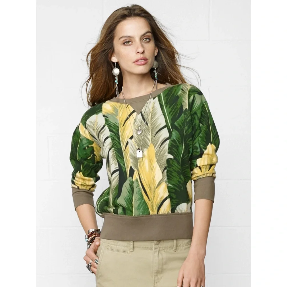 New Denim & Supply Leaf Crew Sweatshirt Small - Picture 3 of 7
